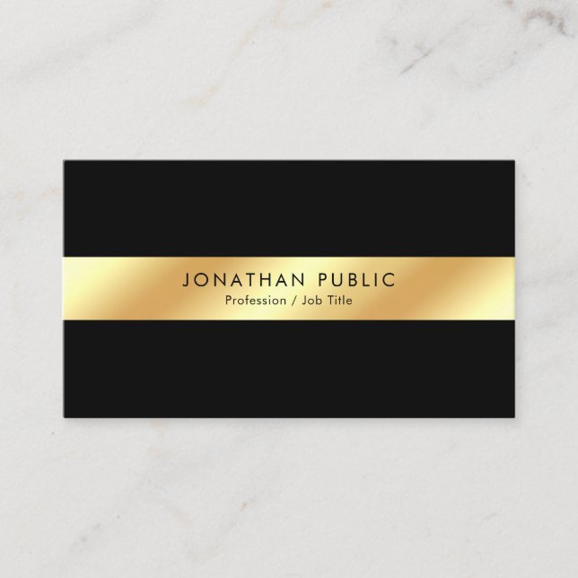 Create Your Own Elegant Black & Gold Template Business Card (Front)