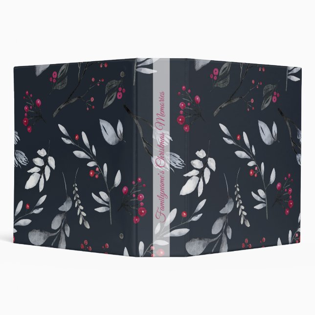 Create Your Own Elegant Black & Red Holly Binder (Background)