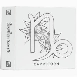 Create Your Own Elegant Black & White Capricorn Binder