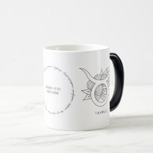 Create Your Own Elegant Black & White Taurus Magic Mug
