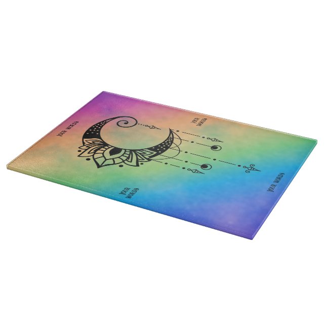 Create Your Own Elegant Boho Moon Silhouette Cutting Board (Corner)