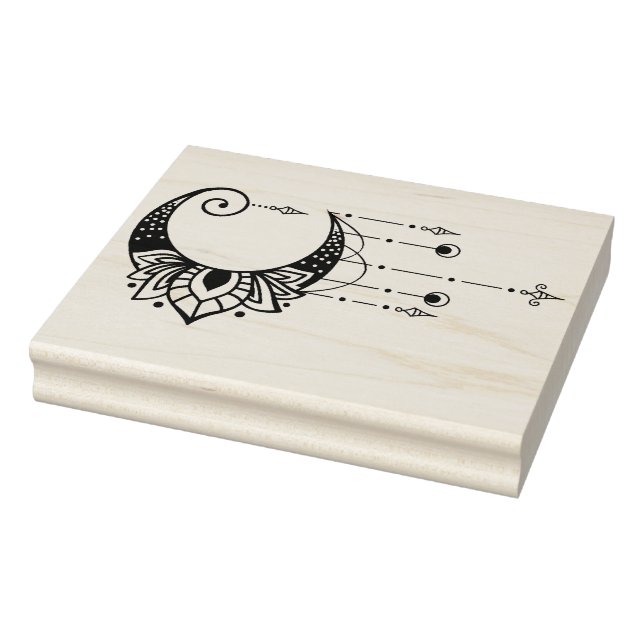 Create Your Own Elegant Boho Moon Silhouette Rubber Stamp (Stamp)