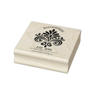 Create Your Own Elegant Calligraphy Blossom Logo Rubber Stamp