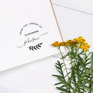 Create Your Own Elegant Custom Name Library Rubber Stamp
