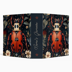 Create Your Own Elegant Floral Gold Red Beetle Binder