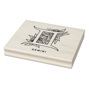 Create Your Own Elegant Gemini Zodiac Rubber Stamp