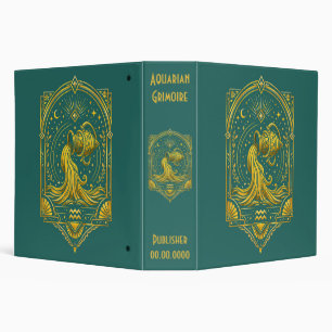 Create Your Own Elegant Gold Art Deco Aquarius Binder