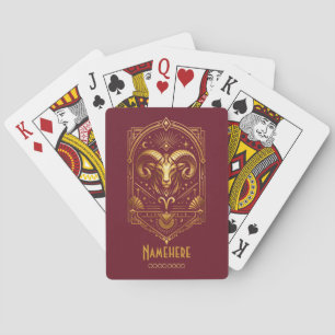 Create Your Own Elegant Gold Art Deco Aries Playing Cards