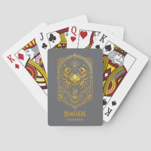 Create Your Own Elegant Gold Art Deco Cancer Playing Cards