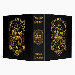 Create Your Own Elegant Gold Art Deco Capricorn Binder