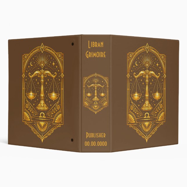 Create Your Own Elegant Gold Art Deco Libra Binder (Background)