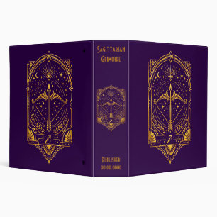 Create Your Own Elegant Gold Art Deco Sagittarius Binder