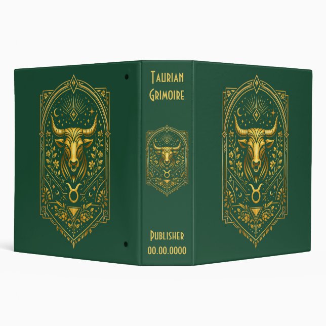 Create Your Own Elegant Gold Art Deco Taurus Binder (Background)