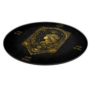 Create Your Own Elegant Gold Art Deco Virgo Cutting Board