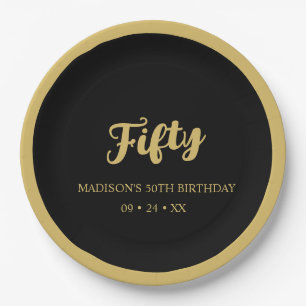 Create Your Own Elegant Gold & Black Paper Plate