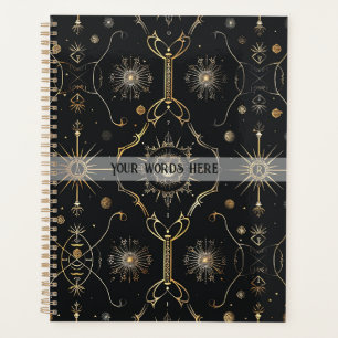 Create Your Own Elegant Gold Magic Symbols Black Planner