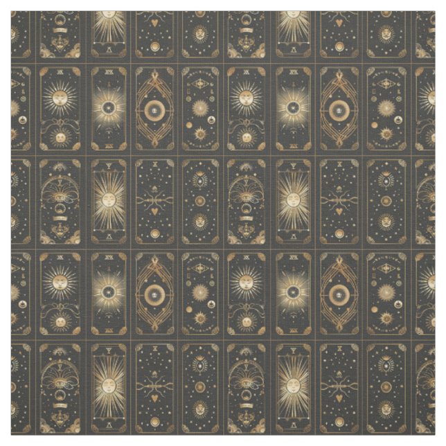 Create Your Own Elegant Gold Tarot Black Fabric (Swatch)