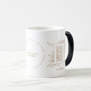 Create Your Own Elegant Gold & White Gemini Zodiac Magic Mug