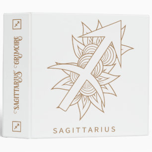Create Your Own Elegant Gold & White Sagittarius Binder