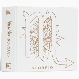 Create Your Own Elegant Gold & White Scorpio Binder