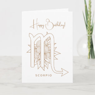 Create Your Own Elegant Gold & White Scorpio Holiday Card