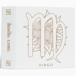 Create Your Own Elegant Gold & White Virgo Zodiac Binder