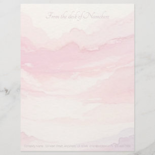 Create Your Own Elegant Marbled Pink Hills Scenic Letterhead