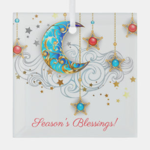 Create Your Own Elegant Moon and Stars Glass Ornament
