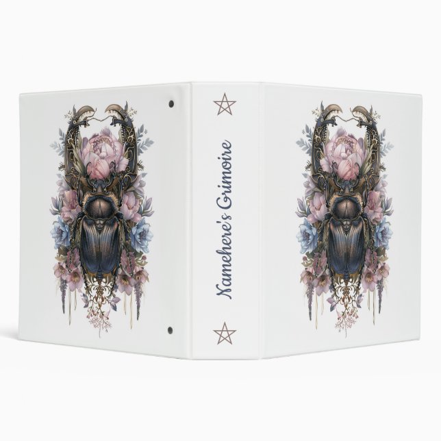Create Your Own Elegant Peonies Scarab Beetle Binder (Background)