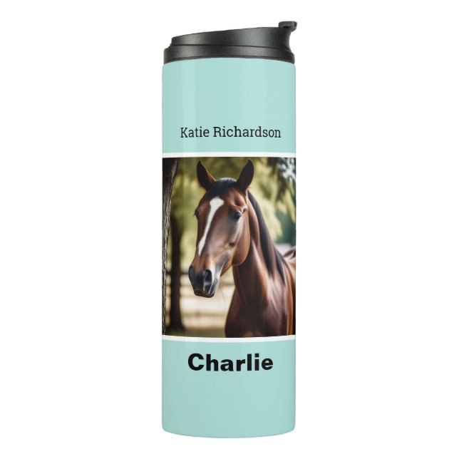 Create Your Own Elegant Personalized Horse Photo Thermal Tumbler (Rotated Left)