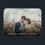 Create your own elegant photo wedding magnet<br><div class="desc">Create your own elegant photo wedding Magnet.
Elegant wedding favour for your wedding guests.
Add your photo,  names and date to personalize.</div>