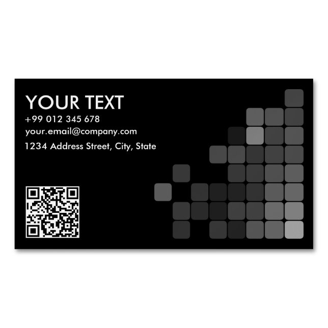 Create Your Own Elegant Professional QR Code Busin Magnetic Business Card (Front)