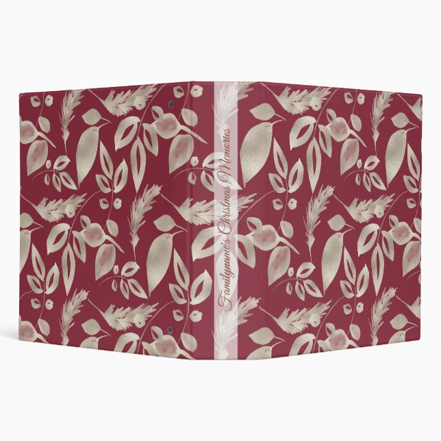 Create Your Own Elegant Red & Gold Foliage Binder (Background)