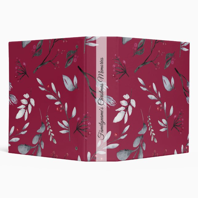 Create Your Own Elegant Red & Grey Foliage Binder (Background)