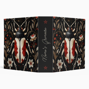 Create Your Own Elegant Red White Floral Beetle Binder