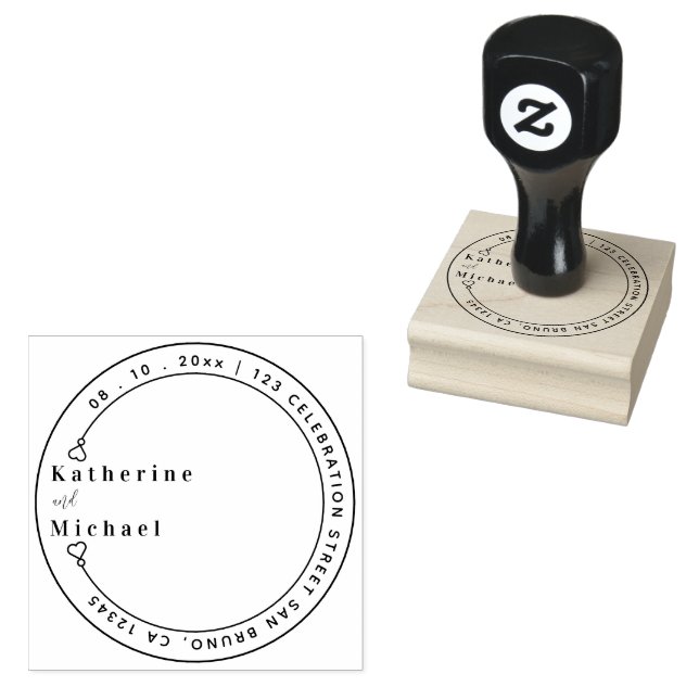 Create your Own | Elegant Save The Date Wedding Rubber Stamp (Stamped)