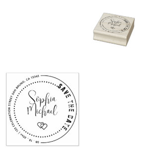 Create your Own   Elegant Save The Date Wedding Rubber Stamp