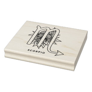 Create Your Own Elegant Scorpio Zodiac Rubber Stamp