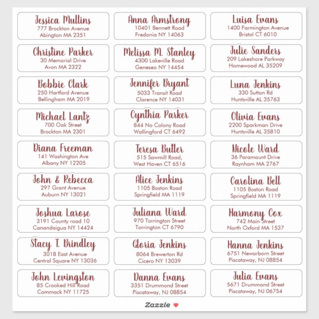 Create Your Own Elegant Wedding Guest Address  (Sheet)