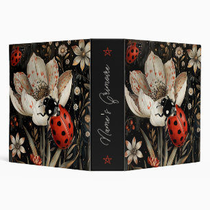 Create Your Own Elegant White Floral Ladybug Binder