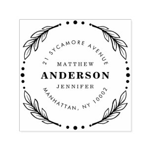 Create Your Own Elegant Wreath Return Address Self-inking Stamp