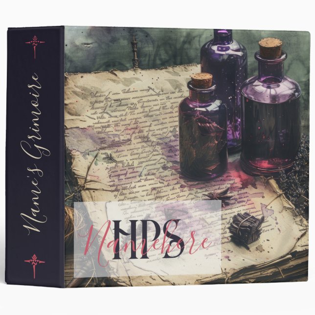 Create Your Own Elixir Bottles Apothecary Recipes Binder (Front/Spine)