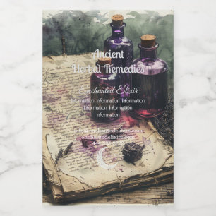 Create Your Own Elixir Bottles Apothecary Recipes Wine Label
