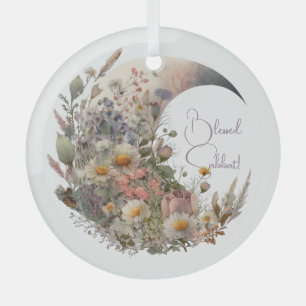 Create Your Own Elysian Floral Crescent Moon Glass Ornament