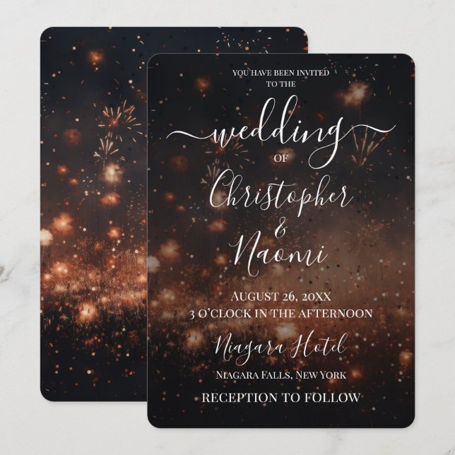 Create Your Own Embers & Fireworks Invitation (Front/Back)