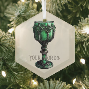 Create Your Own Emerald Green Chalice Glass Ornament