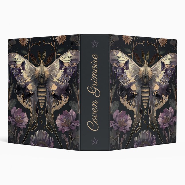 Create Your Own Enchanted Gilded Purple Moth Flora Binder (Background)