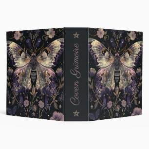 Create Your Own Enchanted Golden Mauve Moth Floral Binder