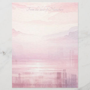 Create Your Own Enchanted Pink Purple Lake Scenic Letterhead
