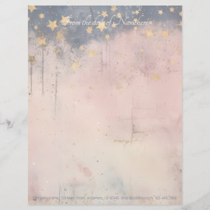 Create Your Own Enchanted Starry Night Pink Letterhead